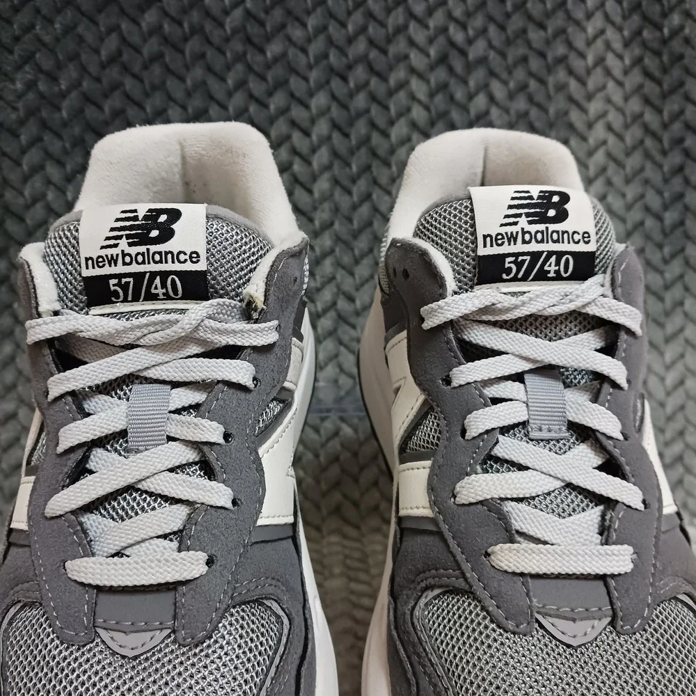 New Balance 57/40 Grey White GS Kids Athletic Running Sneakers Shoes Size 4